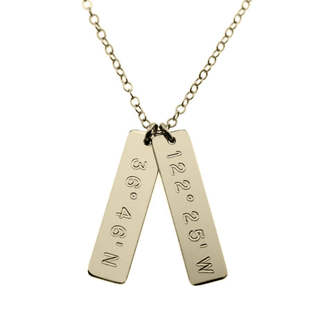 Coordinates Necklace Vertical Bars