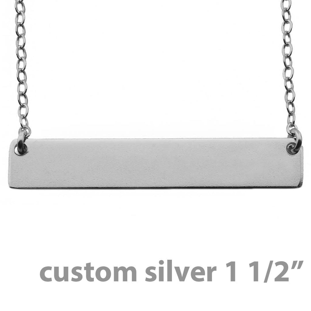 Name Plate Necklace Custom Sterling Silver - Nameplate 1 1/2"