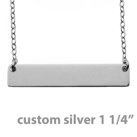 Name Plate Necklace Custom Sterling Silver - Nameplate 1 1/4"