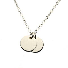 Gold Necklace Custom Initial Disc - 3/8"
