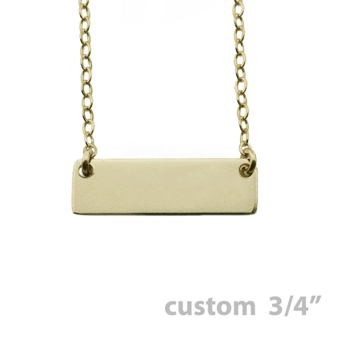 Gold Name Plate Necklace Custom .75"