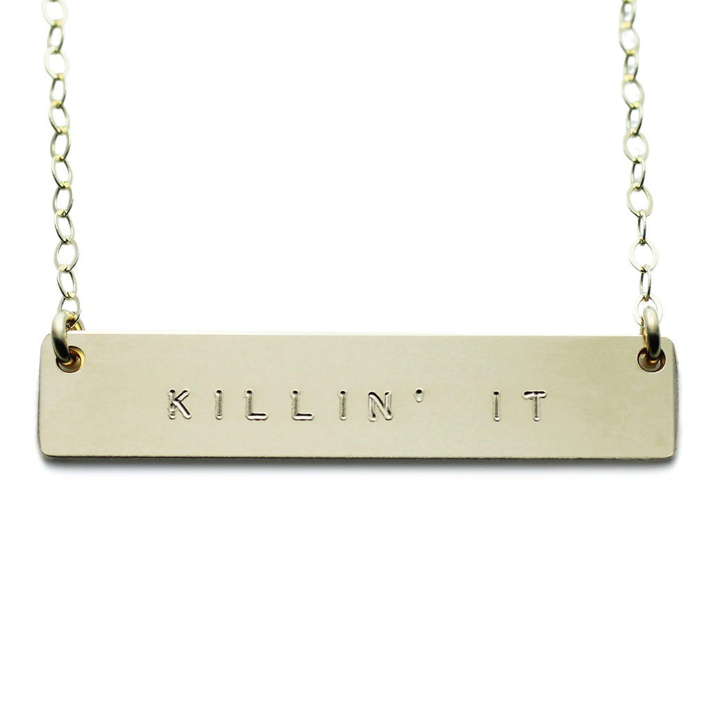 KILLIN IT NAMEPLATE NECKLACE
