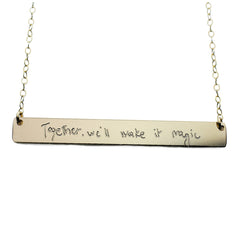 Custom Handwriting Necklace Gold Name Plate Necklace