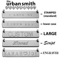 Name Plate Necklace Custom Sterling Silver - Nameplate 1 1/2"