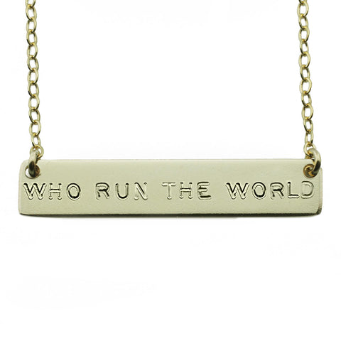 The Name Plate Necklace Who Run The World