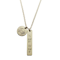 Bar And Disc Charm Necklace