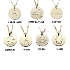 Bar And Disc Charm Necklace