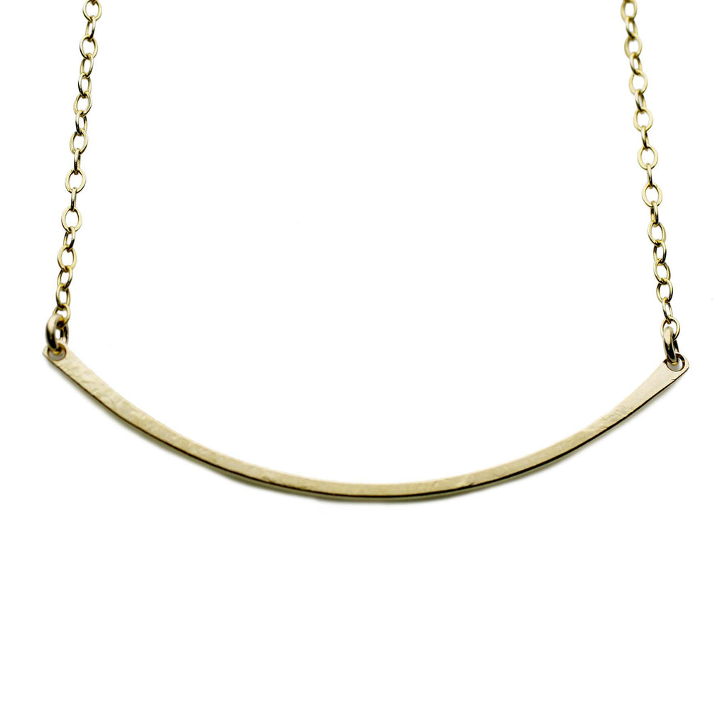 CURVED GOLD BAR NECKLACE
