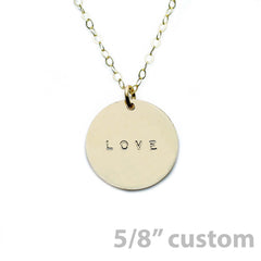 Gold Necklace Custom Disc - 5/8"