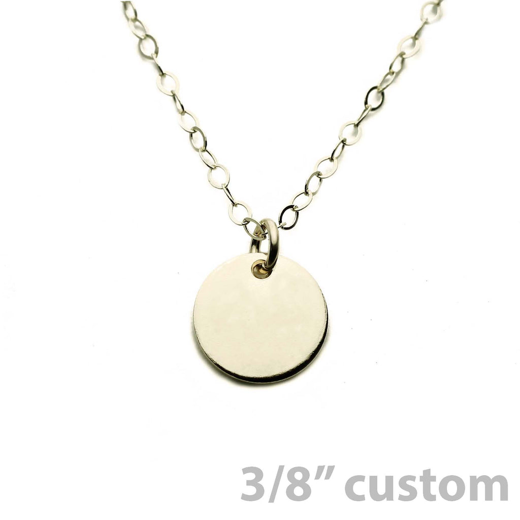 Gold Necklace Custom Disc - 3/8"