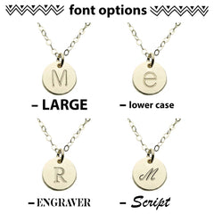 CUSTOM INITAL DISC NECKLACE FONT OPTIONS