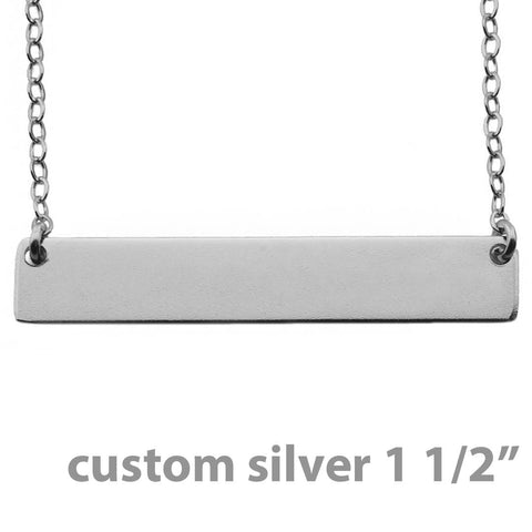 Name Plate Necklace Custom Sterling Silver - Nameplate 1 1/2"