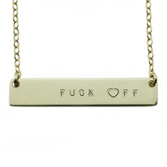 FUCK OFF NAMEPLATE NECKLACE