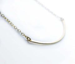 The Gold Curved Bar Necklace