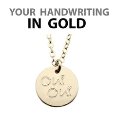 Custom Handwriting Disc Necklace