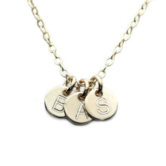 Gold Necklace Custom Initial Mini Discs