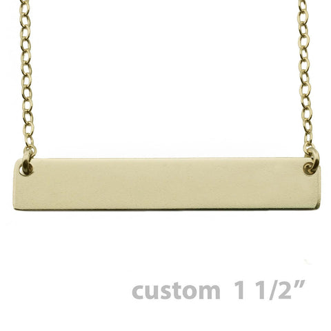 Gold Name Plate Necklace Custom 1.5"