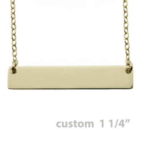 Gold Name Plate Necklace Custom 1.25"