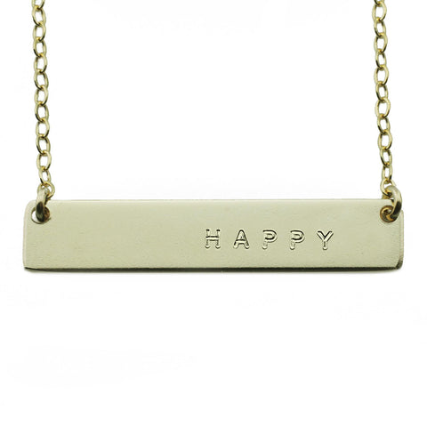 The Name Plate Necklace Happy