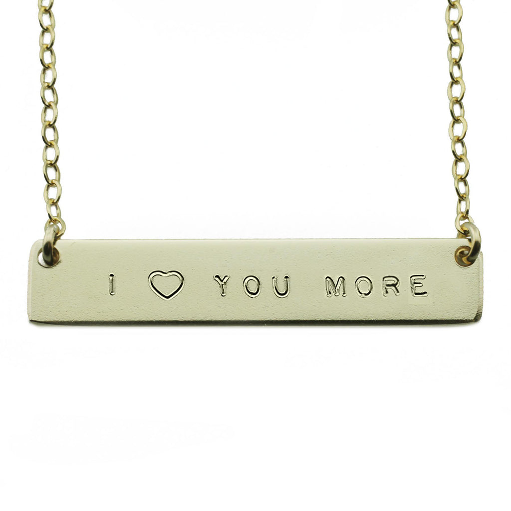 I HEART YOU MORE NAMEPLATE NECKLACE