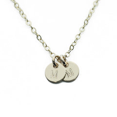 Gold Necklace Custom Initial Mini Discs