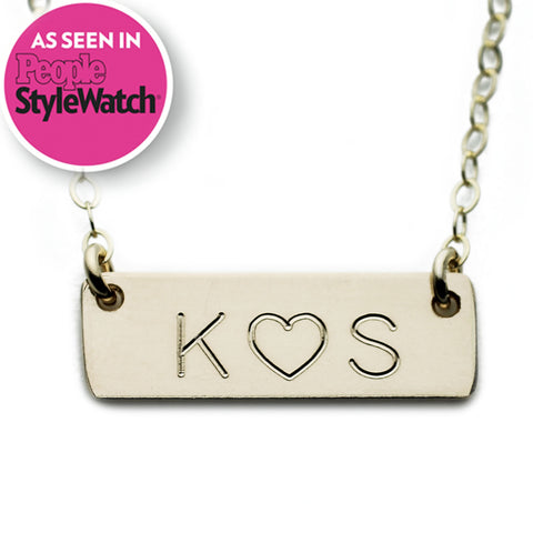 Custom Gold Name Plate Necklace Initial ♥ Necklace