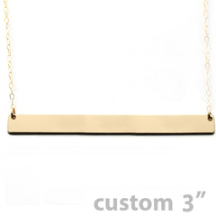 Gold Name Plate Necklace Custom 3"