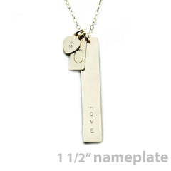 Gold Name Plate Necklace Custom Multi Charms