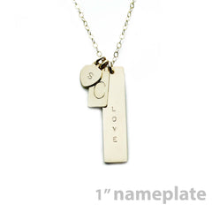 Gold Name Plate Necklace Custom Multi Charms