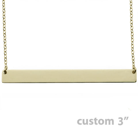 Gold Name Plate Necklace Custom 3"