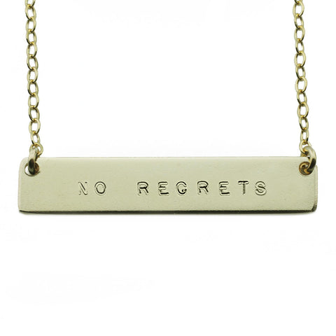 The Name Plate Necklace No Regrets