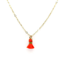 Tiny Tassel Charm Necklace