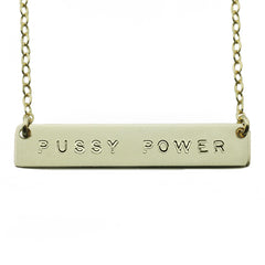 Pussy Power Nameplate Necklace
