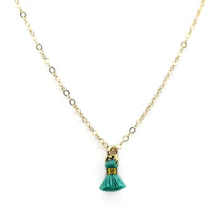 Tiny Tassel Charm Necklace