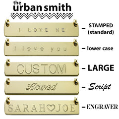 Gold Name Plate Necklace Custom 1.25"