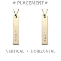 Gold Name Plate Necklace Custom Tag 1 1/4" Vertical