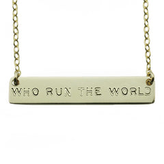 The Name Plate Necklace Who Run The World